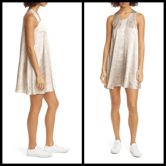 💕ATM ANTHONY THOMAS MELILLO💕 Pale Pink Snake Print Silk Mini Dress Small S - Picture 4 of 14